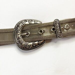 Vintage Silver Western Metallic Mesh Belt